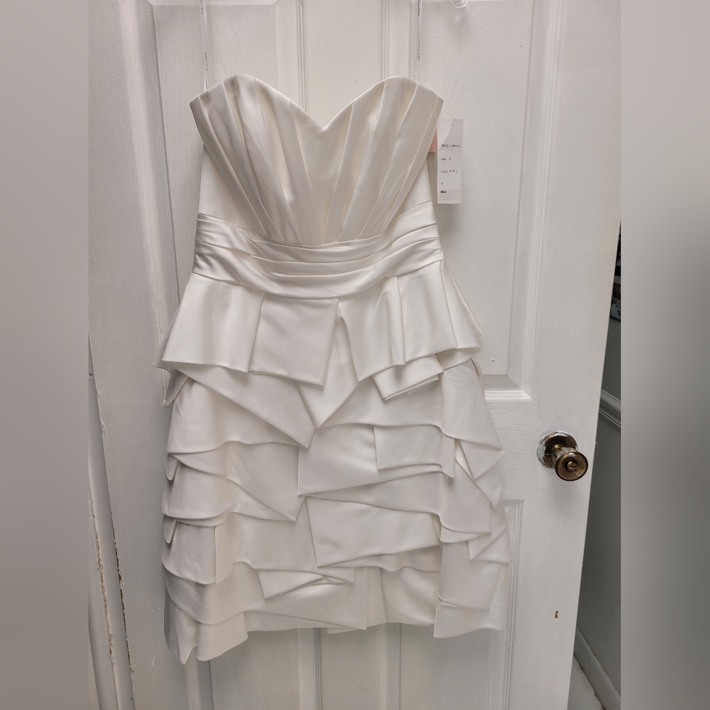 NWT Andrew Adela Size 8 in Ivory Mini Dress